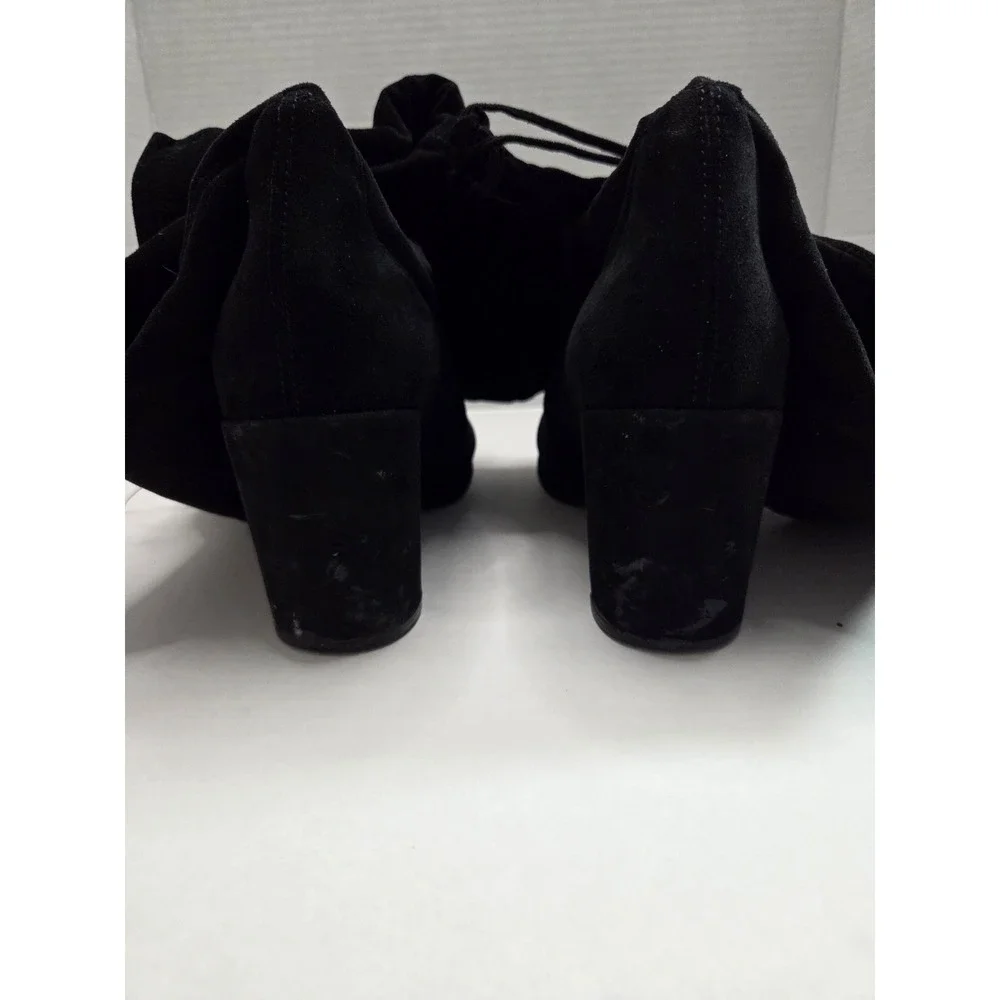 Kaitlyn Pan Women Black Faux Suede Over The Knee Thigh High Block Heel Boots 9